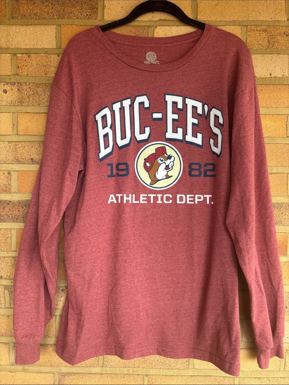 Unisex BUC-EE’S Cotton Blend Long Sleeve Graphic Athletic Dept. Tshirt L
